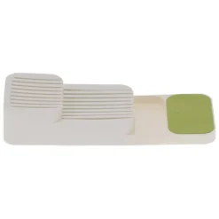 Lådorganisering Knivbricka Halkfri Separerad Förvaringslåda Förvaringslåda För Kök Hem (Vit Grön)