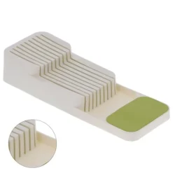 Lådorganisering Knivbricka Halkfri Separerad Förvaringslåda Förvaringslåda För Kök Hem (Vit Grön)