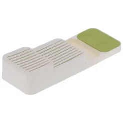 Lådorganisering Knivbricka Halkfri Separerad Förvaringslåda Förvaringslåda För Kök Hem (Vit Grön)