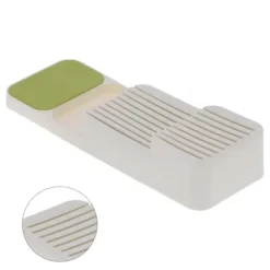 Lådorganisering Knivbricka Halkfri Separerad Förvaringslåda Förvaringslåda För Kök Hem (Vit Grön)