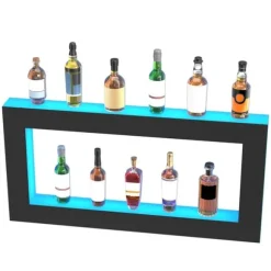 LED-upplyst spritflaskdisplay med RF & App-kontroll, 48 tum barhylla