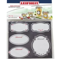Leifheit 3218 Självhäftande dekorativa etiketter 20 delar svart/vit