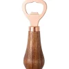 Ölflasköppnare med trähandtag, bärbar flasköppnare och verktyg för att ta bort flaskkorken, roséguld
