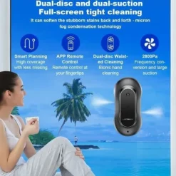 LIECTROUX Fönsterputningsrobot YW810 - APP-kontroll - Dubbel sprutning - 10 Tvättlappar