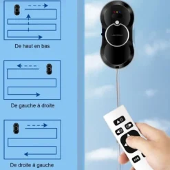 LIECTROUX Fönsterputsrobot HCR-10 Svart - 2800 Pa - 30ml tank - Automatisk rengöring - Intelligent självgående fönsterputsrobot