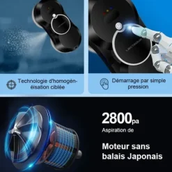 LIECTROUX Fönsterputsrobot HCR-10 Svart - 2800 Pa - 30ml tank - Automatisk rengöring - Intelligent självgående fönsterputsrobot