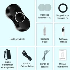 LIECTROUX Fönsterputsrobot HCR-10 Svart - 2800 Pa - 30ml tank - Automatisk rengöring - Intelligent självgående fönsterputsrobot
