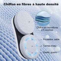 LIECTROUX Fönsterputsrobot YW610 - Högpresterande, 30mL vattentank, intelligent autonom fönsterputsrobot