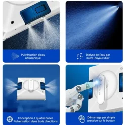 LIECTROUX Fönsterputsrobot YW509 – Spray med 4 munstycken / 3 riktningar – 100mL tank – 3000Pa – APP – Trippelsäkerhet