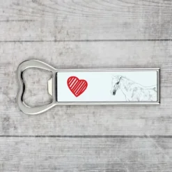 Lipizzaner - flasköppnare med häst, personlig kylöppnare, unik present till en man från Art-Dog