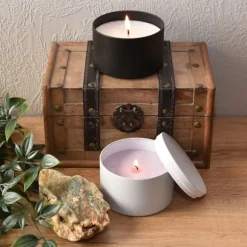 Ljusburk Med Lock 12 st - Vit - 236 ml - Metall