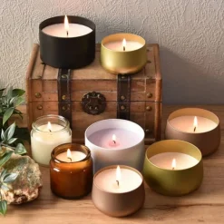 Ljusburk Med Lock 12 st - Vit - 236 ml - Metall