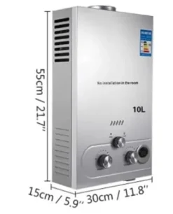 10L/min väggmonterad LPG varmvattenberedare med flera skydd, lätt att kontrollera