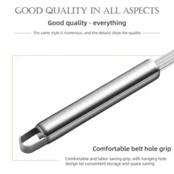 Lång silsked i rostfritt stål för säker och skållningsfri köksmatlagning