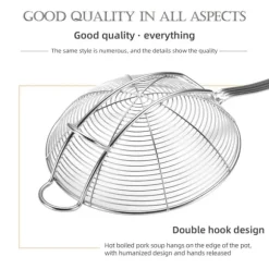 Lång silsked i rostfritt stål för säker och skållningsfri köksmatlagning