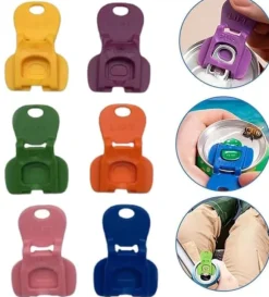 Lollanda Burköppnare Färgglad, Enkel burköppnare-6-pack, Återanvändbar läskburköppnare, skyddar fingrarna, perfekt för picknick och fester