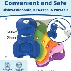 Lollanda Burköppnare Färgglad, Enkel burköppnare-6-pack, Återanvändbar läskburköppnare, skyddar fingrarna, perfekt för picknick och fester