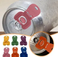 Lollanda Burköppnare Färgglad, Enkel burköppnare-6-pack, Återanvändbar läskburköppnare, skyddar fingrarna, perfekt för picknick och fester