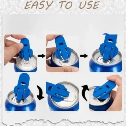 Lollanda Enkel burköppnare (6-pack), Burköppnare Färgglad, Återanvändbar läskburköppnare, skyddar fingrarna, perfekt för picknick och fester