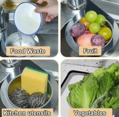 Lollanda 2 st Rostfritt stål svanformad diskbänkskorg, Swan Sink Strainer Basket, avloppskorg för diskbänk