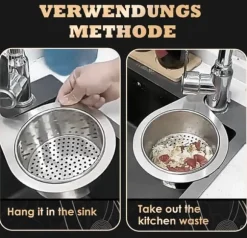 Lollanda 2 st Rostfritt stål svanformad diskbänkskorg, Swan Sink Strainer Basket, avloppskorg för diskbänk