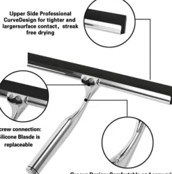 Lollanda Badrums-Skrapa – Fönsterskrapa med Väggkrok, För Duschdörr, Kök, Fönster & Bilglas