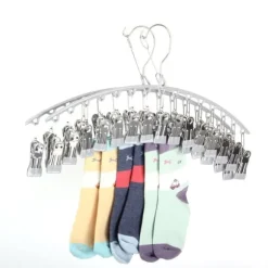 Lollanda Byx-/kjolgalge med clips 2-pack – Metallhängare med 15 klämmor, Vindbeständig och Praktisk för Förvaring