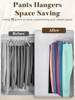 Lollanda Byx-/kjolgalge med clips 2-pack – Metallhängare med 15 klämmor, Vindbeständig och Praktisk för Förvaring