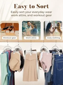 Lollanda Byx-/kjolgalge med clips 2-pack – Metallhängare med 15 klämmor, Vindbeständig och Praktisk för Förvaring