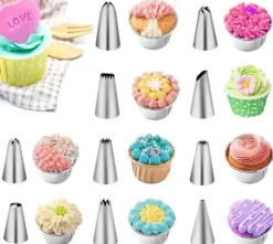Lollanda Dekorationspåse/ Spritsmunstycken, Sprits-set 40-delar för Tårtdekoration och Bakning