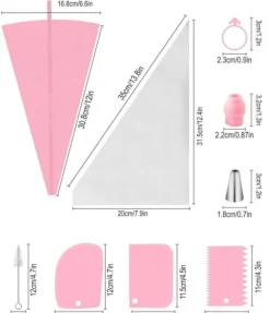 Lollanda Dekorationspåse/ Spritsmunstycken, Sprits-set 40-delar för Tårtdekoration och Bakning