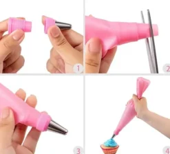 Lollanda Dekorationspåse/ Spritsmunstycken, Sprits-set 40-delar för Tårtdekoration och Bakning