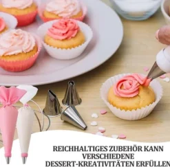 Lollanda 40-delars spritspåse set med tyllar – Med spritspåsar och tyllar för tårtor, bakverk och dekorationer