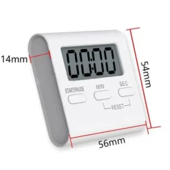 Lollanda Digital Kökstimer 2-pack, Köks-Timer - Magnetisk, Digital Timer med Magnet & LCD-display, Vit med Ställ