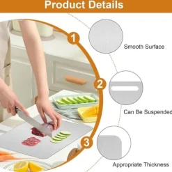 Lollanda Dubbelsidig Skärbräda i Rostfritt Stål och Titan, 34x23 cm, BPA-Fri för Kök