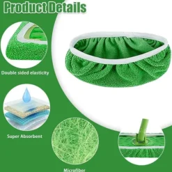 Lollanda Ersättande Tygskydd för Swiffer Mopp 8-pack – Återanvändbara Mopptorkar för Våt och Torr Rengöring