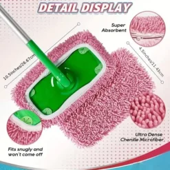 Lollanda Ersättande Tygskydd för Swiffer Mopp 4-pack – Återanvändbara Mopptorkar för Våt och Torr Rengöring