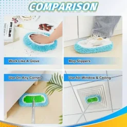 Lollanda Ersättande Tygskydd för Swiffer Mopp 4-pack – Återanvändbara Mopptorkar för Våt och Torr Rengöring
