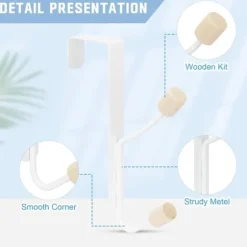 Lollanda Hängkrok till dörrar,Enkel Dörr Krok - 4 pack