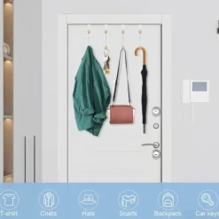Lollanda Hängkrok till dörrar,Enkel Dörr Krok - 4 pack