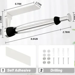 Lollanda Hushållspappershållare utan borrning med dämpningseffekt, självhäftande eller borrade för kök