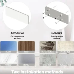 Lollanda Hushållspappershållare utan borrning med dämpningseffekt, självhäftande eller borrade för kök