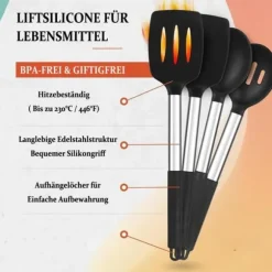 Lollanda Köksredskap Kit - Redskap till Kök - 25-delar – Silikon Matlagningsverktyg, Komplett Kökssats