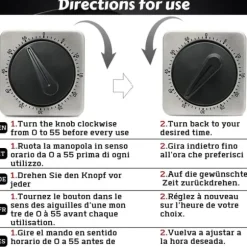 Lollanda kökstimer, kockens matlagning timer klocka med högt larm, inga batterier krävs