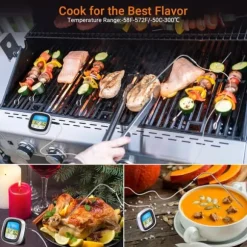 Lollanda Kötttermometer med Touchskärm /Termometer för kött - LCD, Vattentät, Kök, för ugn, till barbequegrill och Grill