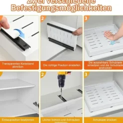 Lollanda Metallförvaringshylla för skåp, teleskopisk låda, utdragbar, köksskåp, justerbar bredd utan borrning, mått 32–52 x 42 x 7,5 cm