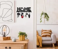 Lollanda Modern svart nyckelbräda med nyckelhängare och förvaringsfack – praktisk nyckellåda för hall och entré