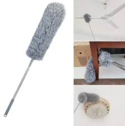 Lollanda Multifunktionell teleskopisk dammvippa – Böjbar fiberborste med långt skaft för damm och rensning av dräneringsrännor