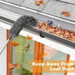 Lollanda Multifunktionell teleskopisk dammvippa – Böjbar fiberborste med långt skaft för damm och rensning av dräneringsrännor