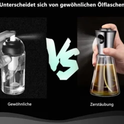 Lollanda Oljesprayflaska 200 ml i Rostfritt Stål och Glas, Konisk Design för Matlagning, Grill och Bakning